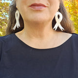 Amara Earrings, Leather