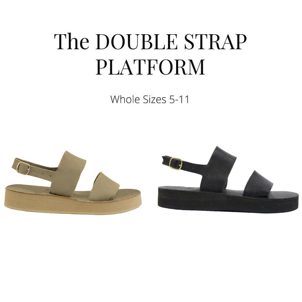 Double Strap Platform Sandal, Leather, Platform Sole