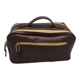Double Zip Toiletry Kit, Leather, Made to Order