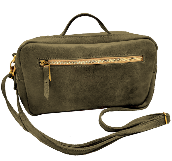 Double Zip Toiletry Kit, Leather