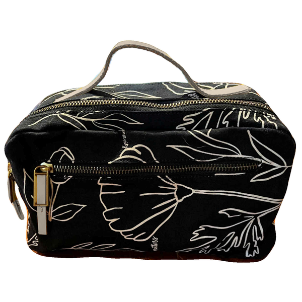 Double Zip Toiletry Kit, Canvas & Leather