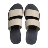 Hope Sandal, Leather, Black Footbed on Wedge, Made to Order