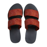 Hope Sandal, Leather, Black Footbed on Wedge, Made to Order