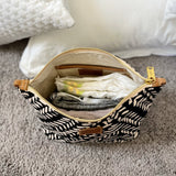 Cosmetic Carryall, Canvas with Leather Accents