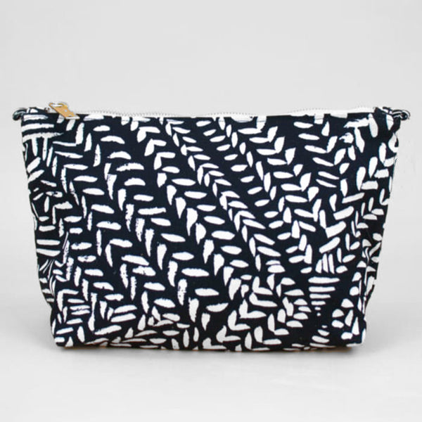 Cosmetic Carryall, Canvas with Leather Accents