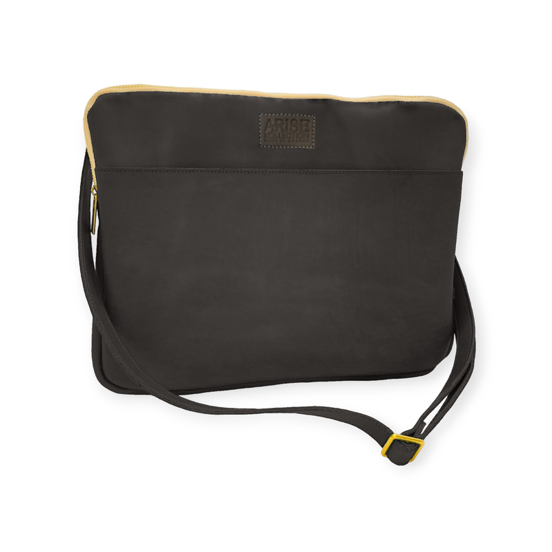 Zippered 16" Laptop Case, Leather