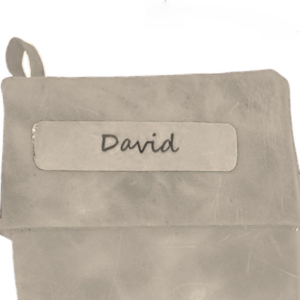 Name Tag for Christmas Stockings, Leather