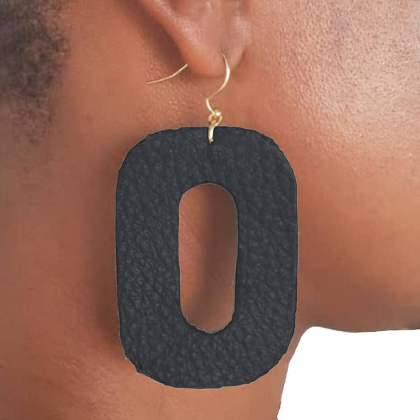 Earrings, Leather, O