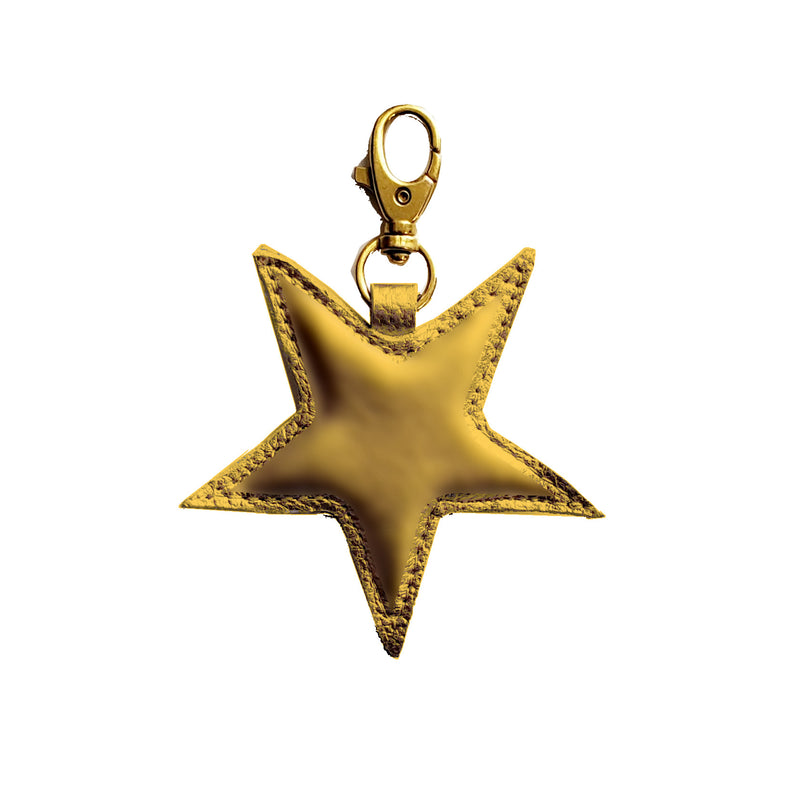 Star Bag Charm, Leather