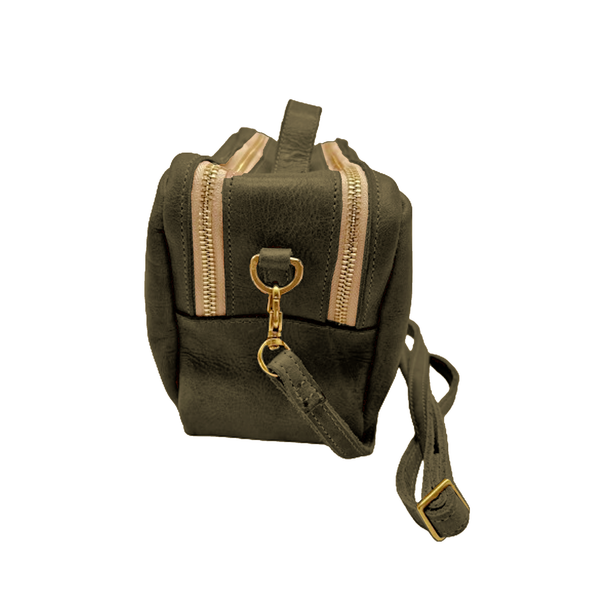 Double Zip Toiletry Kit, Leather