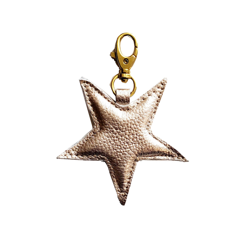 Star Bag Charm, Leather