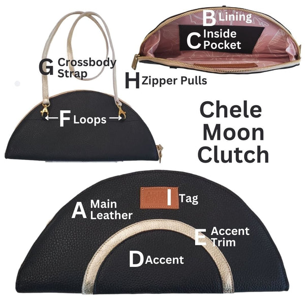 Chele Clutch, Leather, Customizable