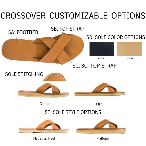 Crossover Sandal, Leather, Customizable