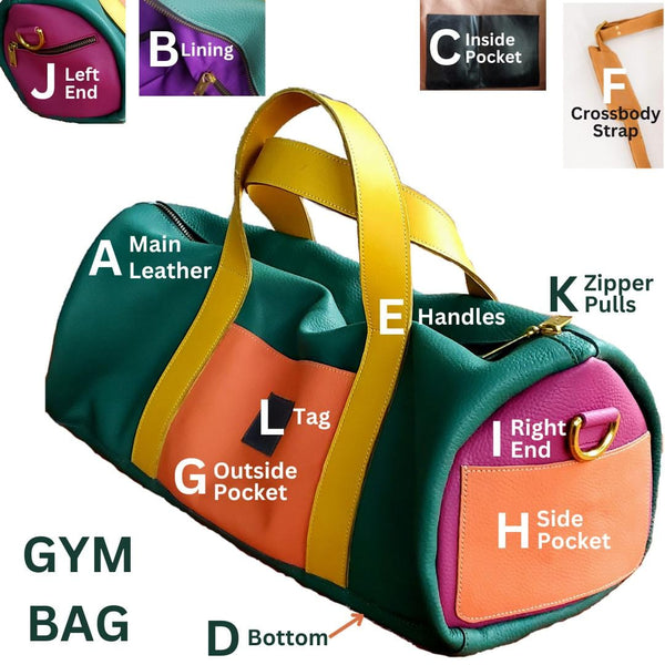 Gym Bag, Leather, Customizable