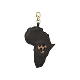 Africa Bag Charm, Leather, Customizable