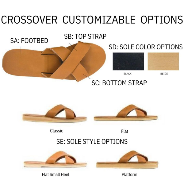 Crossover Sandal, Leather, Customizable