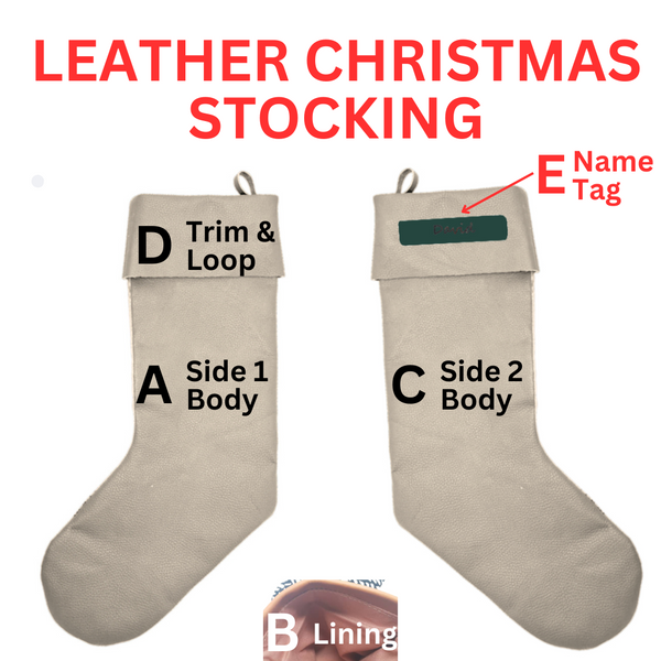 Christmas Stocking, Leather, Customizable