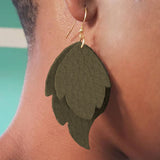 Earrings, Leather, Stacked Leaf, 2 Layers, Made to Order