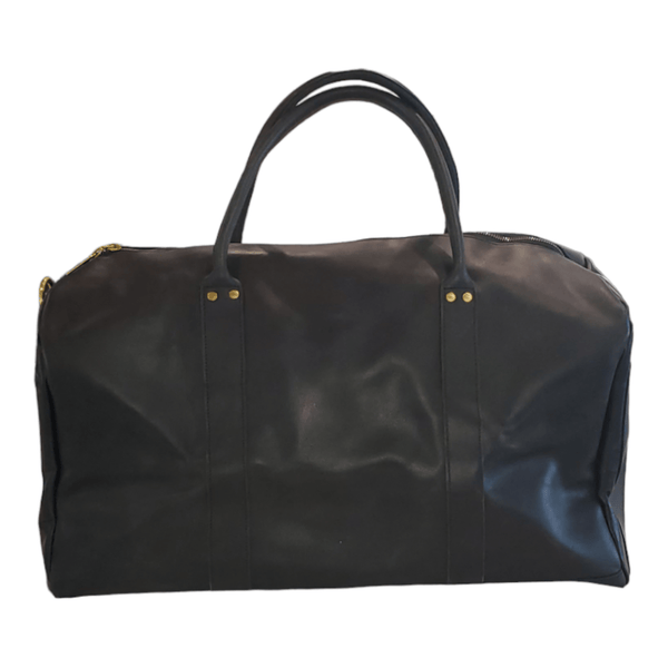Travel Duffle Bag, Black Oiled Leather, Available in US Only, One of Kind