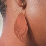 Earrings, Leather, Paisley, 2 Layers, Made to Order