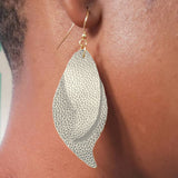 Earrings, Leather, Paisley, 2 Layers, Made to Order