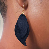 Earrings, Leather, Paisley, 2 Layers, Made to Order
