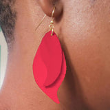 Earrings, Leather, Paisley, 2 Layers, Made to Order