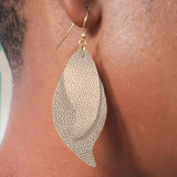 Earrings, Leather, Paisley, 2 Layers, Made to Order