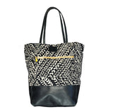 Zippered Bucket Bag, Canvas and Leather