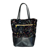 Zippered Bucket Bag, Canvas and Leather